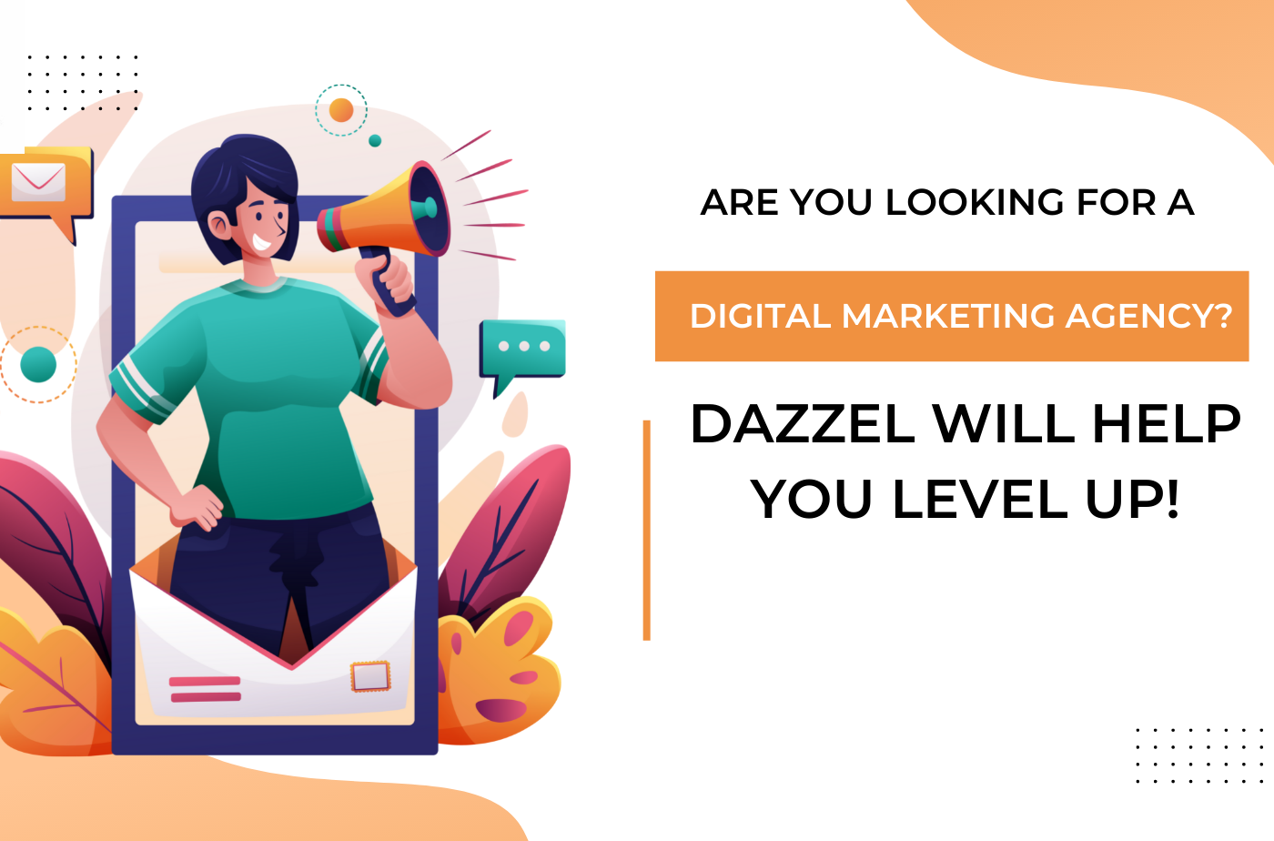 Orange Illustrated Professional Digital Marketing Facebook Cover (2) (Demo)